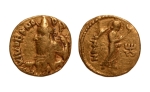 Stamp of Coins » Kushan Kushanas, Kanishka I, c. 127-152, Nana, AV quarter dinar, 1.98 g.