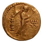 Stamp of Coins » Kushan Kushanas, Kanishka I, c. 127-152, Nana, AV quarter dinar, 1.98 g.