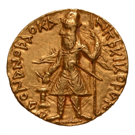 Kushanas, Kanishka I, c. 127-152, Orlagno, AV dinar, 8.00 g.