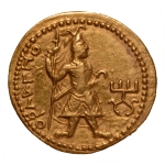 Stamp of Coins » Kushan Kushanas, Kanishka I, c. 127-152, Orlagno, AV dinar, 8.00 g.