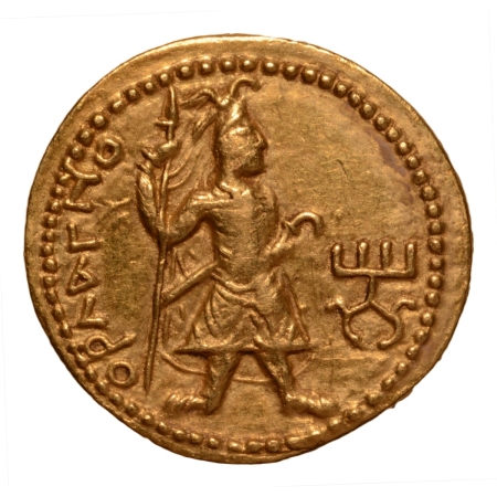 Kushanas, Kanishka I, c. 127-152, Orlagno, AV dinar, 8.00 g.