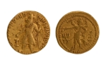 Stamp of Coins » Kushan Kushanas, Kanishka I, c. 127-152, Oesho, AV dinar, 7.65 g.