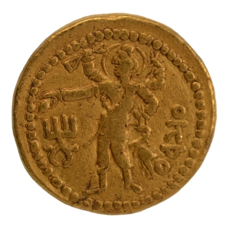 Kushanas, Kanishka I, c. 127-152, Oesho, AV dinar, 7.65 g.