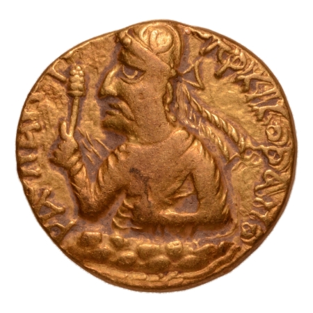 Kushanas, Huvishka, c. 151-192,Miiro, AV dinar, 7.81 g.