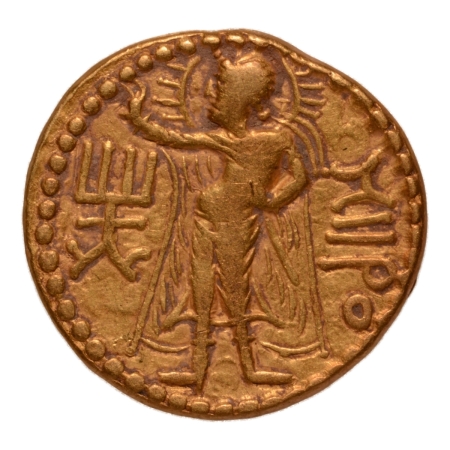 Kushanas, Huvishka, c. 151-192,Miiro, AV dinar, 7.81 g.