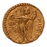 Stamp of Coins » Kushan Kushanas, Huvishka, c. 151-192, Mioro, AV dinar, 7.91 g.