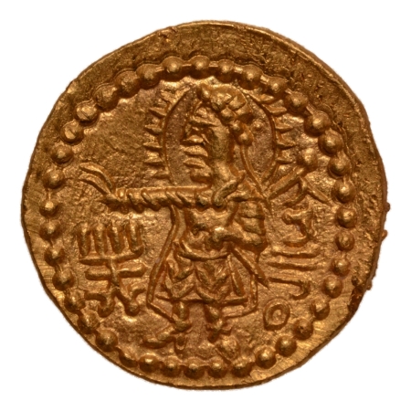 Kushanas, Huvishka, c. 151-192, Miiro, AV quarter dinar, 1.94 g.