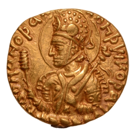 Kushanas, Huvishka, c. 151-192, Ardoksho, AV dinar, 7.85 g.