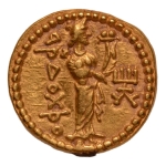 Stamp of Coins » Kushan Kushanas, Huvishka, c. 151-192, Ardoksho, AV dinar, 7.85 g.