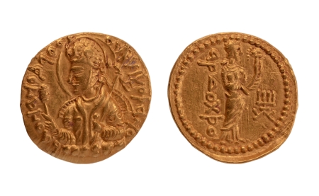 Stamp of Coins » Kushan Kushanas, Huvishka, c. 151-192, Ardoksho, AV dinar, 7.85 g.