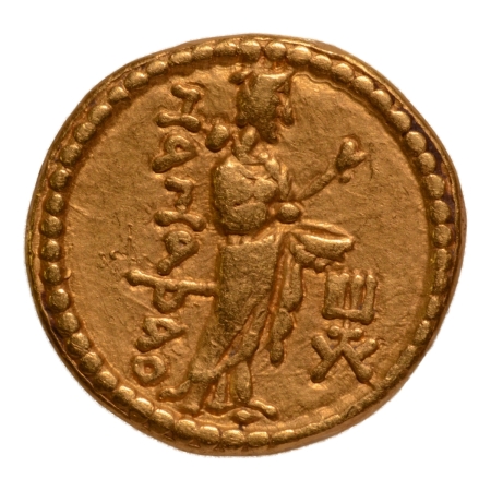 Kushanas, Huvishka, c. 151-192, Nana, AV dinar, 7.83 g.