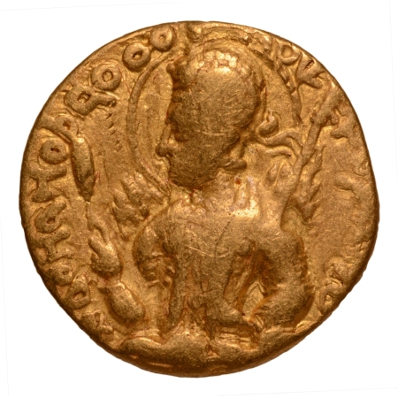 Kushanas, Huvishka, c. 151-192, Oaninda, AV dinar, 7.64 g.
