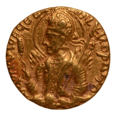 Kushanas, Huvishka, c. 151-192, Shaoreoro, AV dinar, 7.64 g.