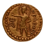 Stamp of Coins » Kushan Kushanas, Huvishka, c. 151-192, Ashaiexo, AV dinar, 7.89 g.