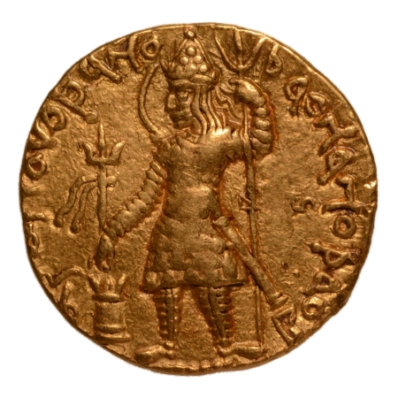 Kushanas, Vasudeva, c. 190-230, Oesho, AV dinar, 7.97 g.