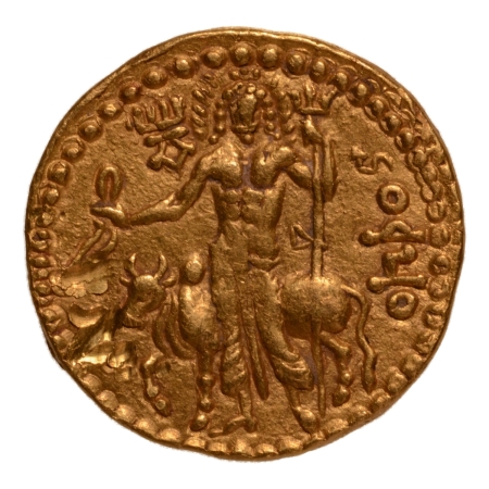 Kushanas, Vasudeva, c. 190-230, Oesho, AV dinar, 7.97 g.