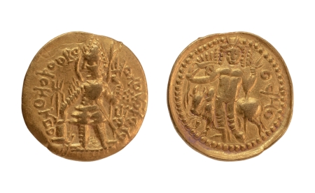 Stamp of Coins » Kushan Kushanas, Vasudeva, c. 190-230, Oesho, AV dinar, 7.81 g.