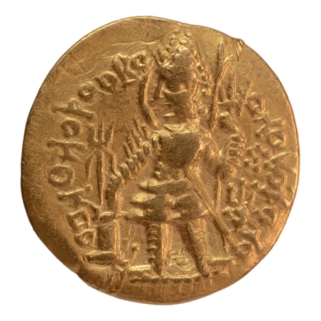 Kushanas, Vasudeva, c. 190-230, Oesho, AV dinar, 7.81 g.