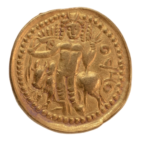 Kushanas, Vasudeva, c. 190-230, Oesho, AV dinar, 7.81 g.
