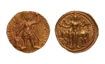 Stamp of Coins » Kushan Kushanas, Vasudeva, c. 190-230, Shiva, AV dinar, 8.09 g.