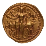Stamp of Coins » Kushan Kushanas, Vasudeva, c. 190-230, Shiva, AV dinar, 8.09 g.