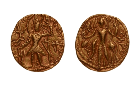 Stamp of Coins » Kushan Kushanas, Vasishka, c. 247-265, Oesho, AV dinar, 7.70 g.