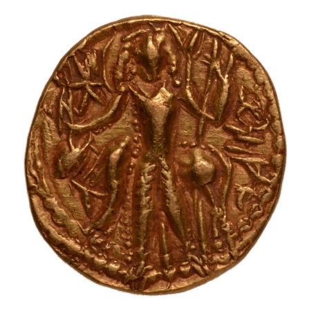 Kushanas, Vasishka, c. 247-265, Oesho, AV dinar, 7.70 g.