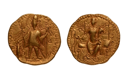 Stamp of Coins » Kushan Kushanas, Vasishka, c. 247-265, Ardoksho, AV dinar, 7.84 g.