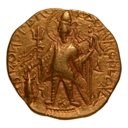Kushanas, Vasishka, c. 247-265, Ardoksho, AV dinar, 7.84 g.