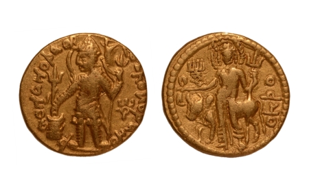 Stamp of Coins » Kushan Kushanas, Vasudeva II, c. 275-300, Oesho, AV dinar, 7.90 g.