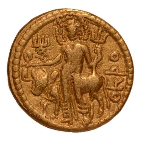 Kushanas, Vasudeva II, c. 275-300, Oesho, AV dinar, 7.90 g.