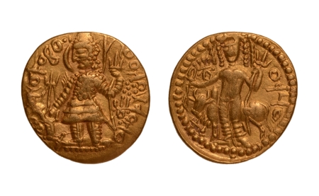 Stamp of Coins » Kushan Kushanas, Vasudeva II, c. 275-300, Oesho, AV dinar, 7.83 g.