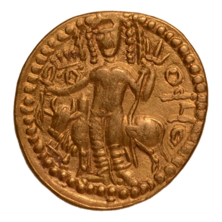 Kushanas, Vasudeva II, c. 275-300, Oesho, AV dinar, 7.83 g.