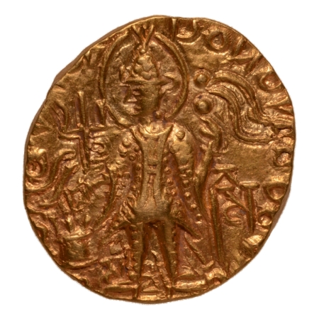 Kushanas, Vasudeva II, c. 275-300, Ardoksho, AV dinar, 7.83 g.