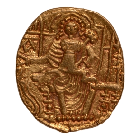 Kushanas, Mahi, c. 300-305, Ardoksho, AV dinar, 7.82 g.