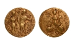 Stamp of Coins » Gupta Gupta Empire, Chandragupta I, c. 319-335, king and queen, AV dinar, 7.69 g.