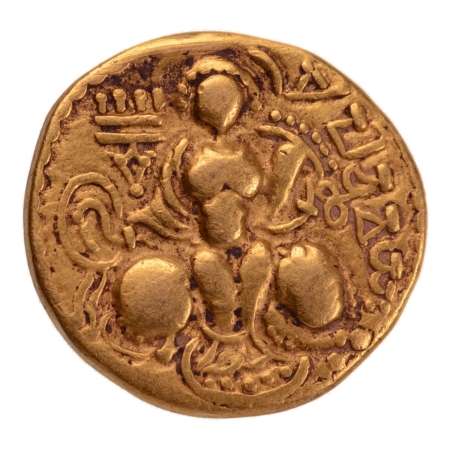 Gupta Empire, Chandragupta I, c. 319-335, king and queen, AV dinar, 7.29 g.