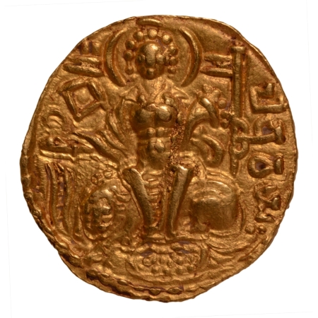 Gupta Empire, Chandragupta I, c. 319-335, king and queen, AV dinar, 7.39 g.