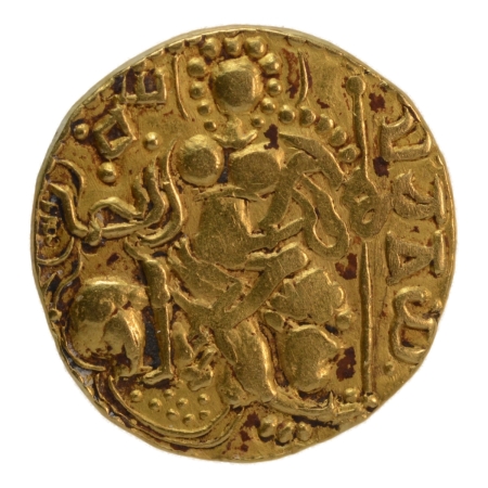 Gupta Empire, Chandragupta I, c. 319-335, king and queen, AV dinar, 7.99 g.