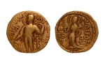 Stamp of Coins » Gupta Gupta Empire, Samudragupta, c. 335-375 (or Kachagupta), chakra, AV dinar, 7.46 g.