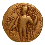Stamp of Coins » Gupta Gupta Empire, Samudragupta, c. 335-375 (or Kachagupta), chakra, AV dinar, 7.46 g.
