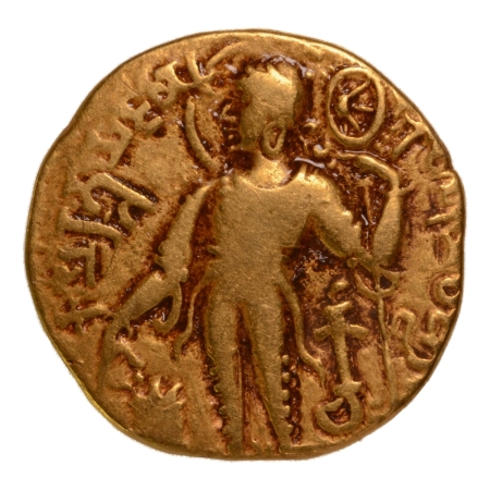 Gupta Empire, Samudragupta, c. 335-375 (or Kachagupta), chakra, AV dinar, 7.46 g.