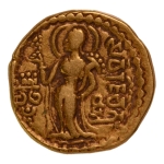 Stamp of Coins » Gupta Gupta Empire, Samudragupta, c. 335-375 (or Kachagupta), chakra, AV dinar, 7.46 g.