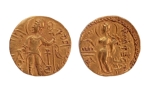 Stamp of Coins » Gupta Gupta Empire, Samudragupta, c. 335-375 (or Kachagupta), chakra, AV dinar, 7.74 g.