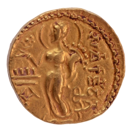 Gupta Empire, Samudragupta, c. 335-375 (or Kachagupta), chakra, AV dinar, 7.74 g.