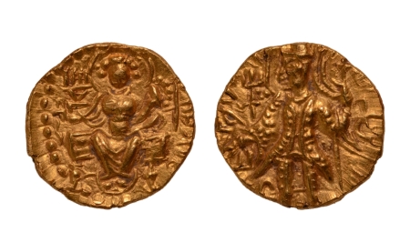 Stamp of Coins » Kushan Kushanas, Kanishka III, c. 267-270, Ardoksho, AV quarter dinar, 1.90 g.