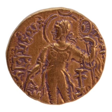 Gupta Empire, Samudragupta, c. 335-375 (or Kachagupta), chakra, AV dinar, 7.81 g.