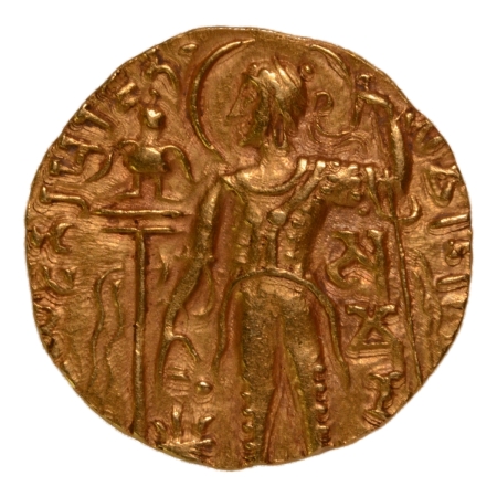 Gupta Empire, Samudragupta, c. 335-375, javelin, AV dinar, 7.55 g.