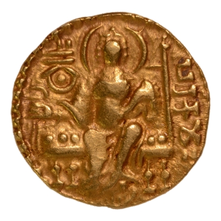 Gupta Empire, Samudragupta, c. 335-375, javelin, AV dinar, 7.55 g.