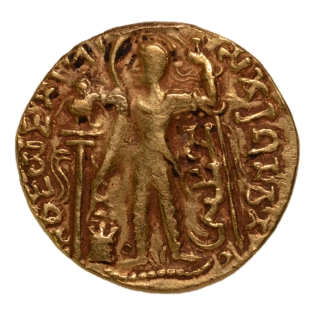 Gupta Empire, Samudragupta, c. 335-375, javelin, AV dinar, 7.53 g.